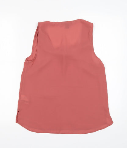 Primark Womens Pink  Polyester Basic Blouse Size 8 V-Neck