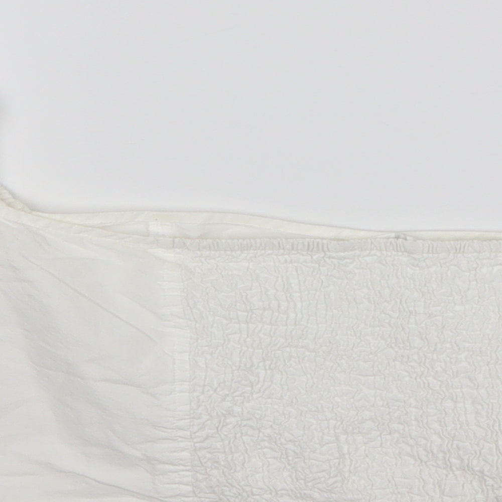 Womens UK Size 10 Missguided White Cropped Blouse