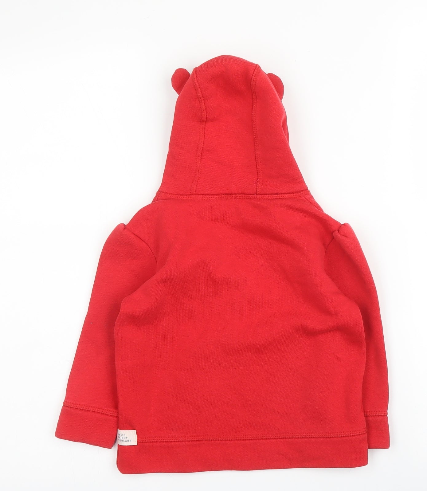 Preworn Girls Red  Cotton Pullover Hoodie Size 2-3 Years