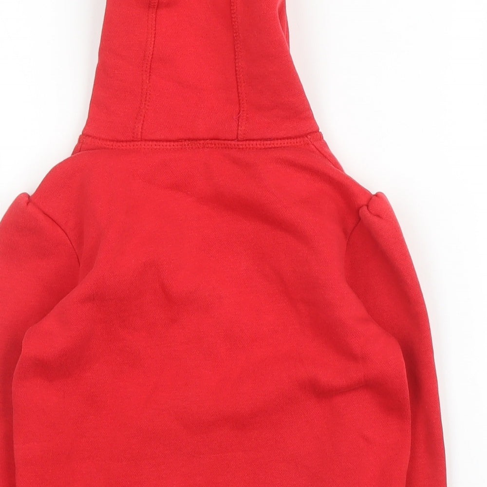 Preworn Girls Red  Cotton Pullover Hoodie Size 2-3 Years