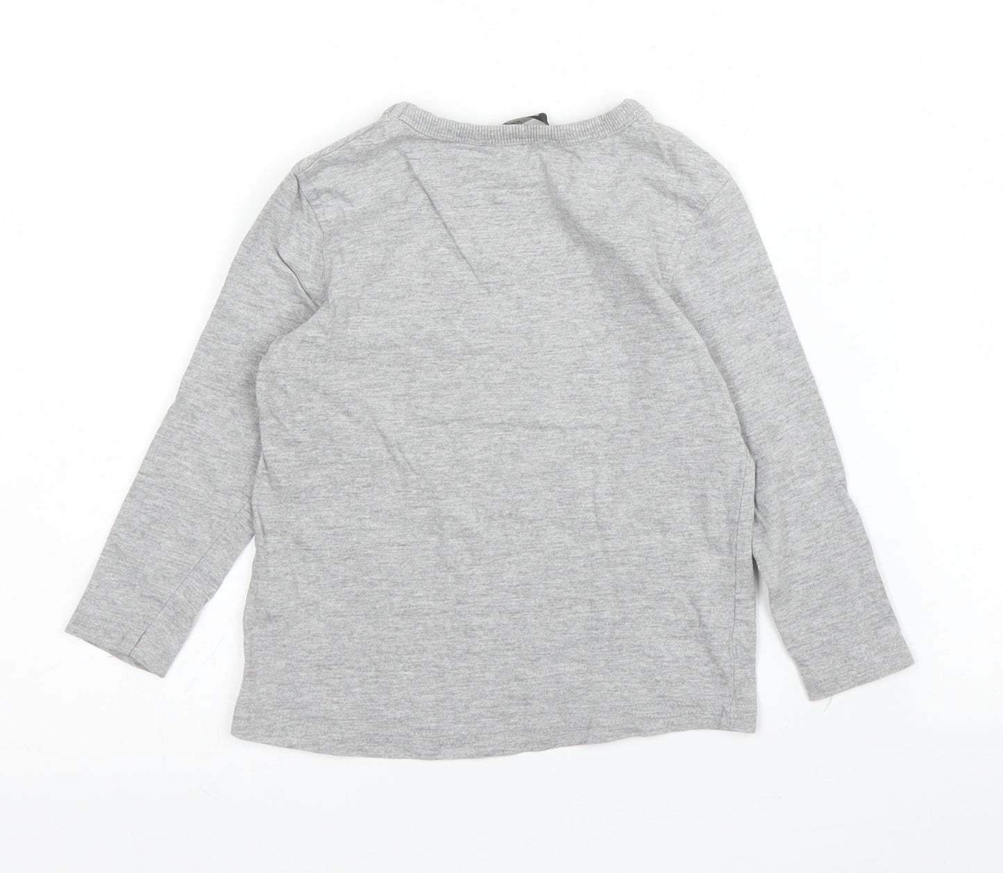 George Girls Grey  Cotton Basic T-Shirt Size 18-24 Months Round Neck