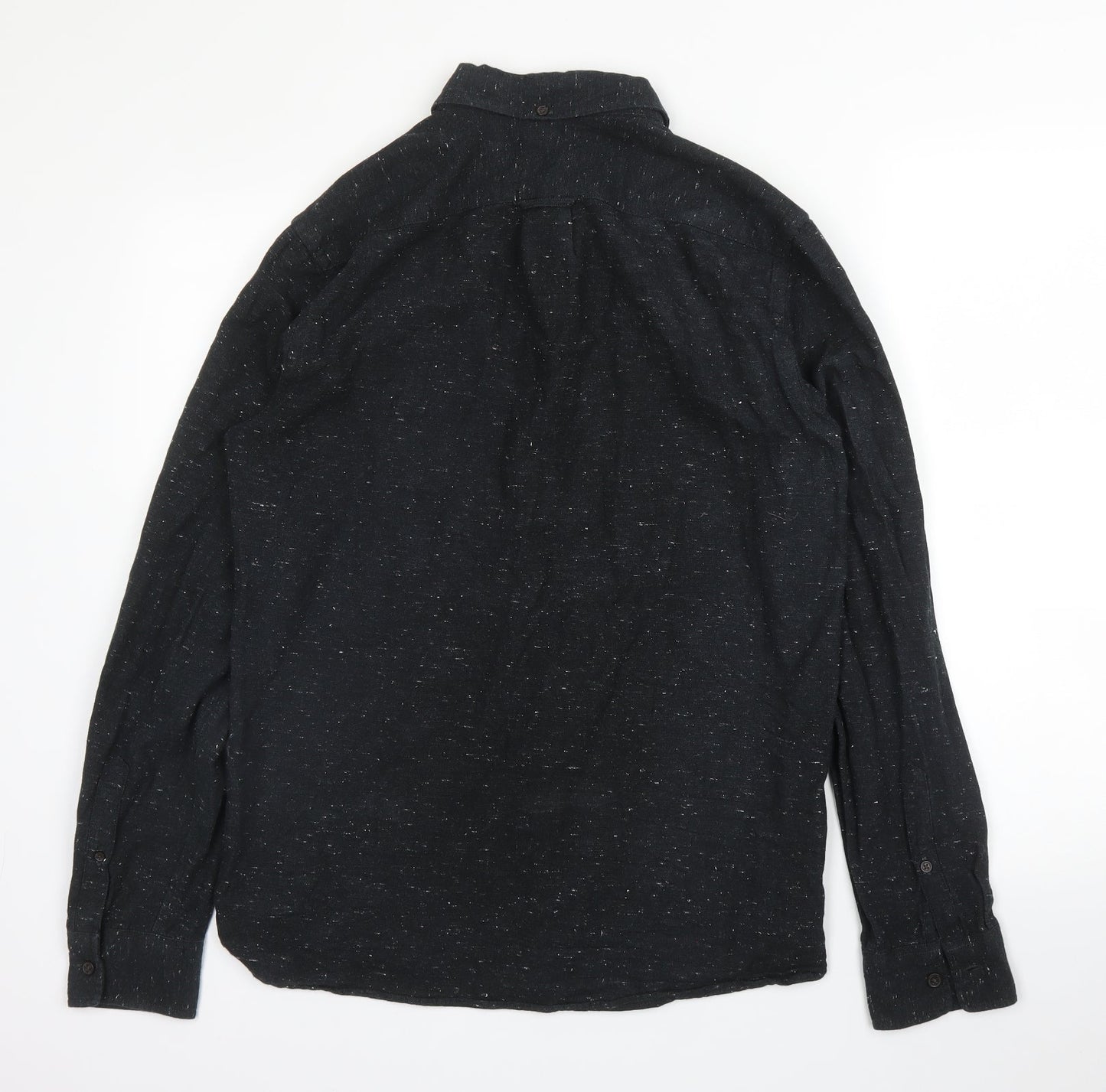 Mens UK Size S H&M Black  Button-Up Long Sleeve Casual Shirt