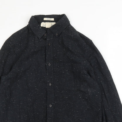 Mens UK Size S H&M Black  Button-Up Long Sleeve Casual Shirt