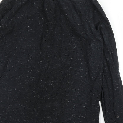 Mens UK Size S H&M Black  Button-Up Long Sleeve Casual Shirt