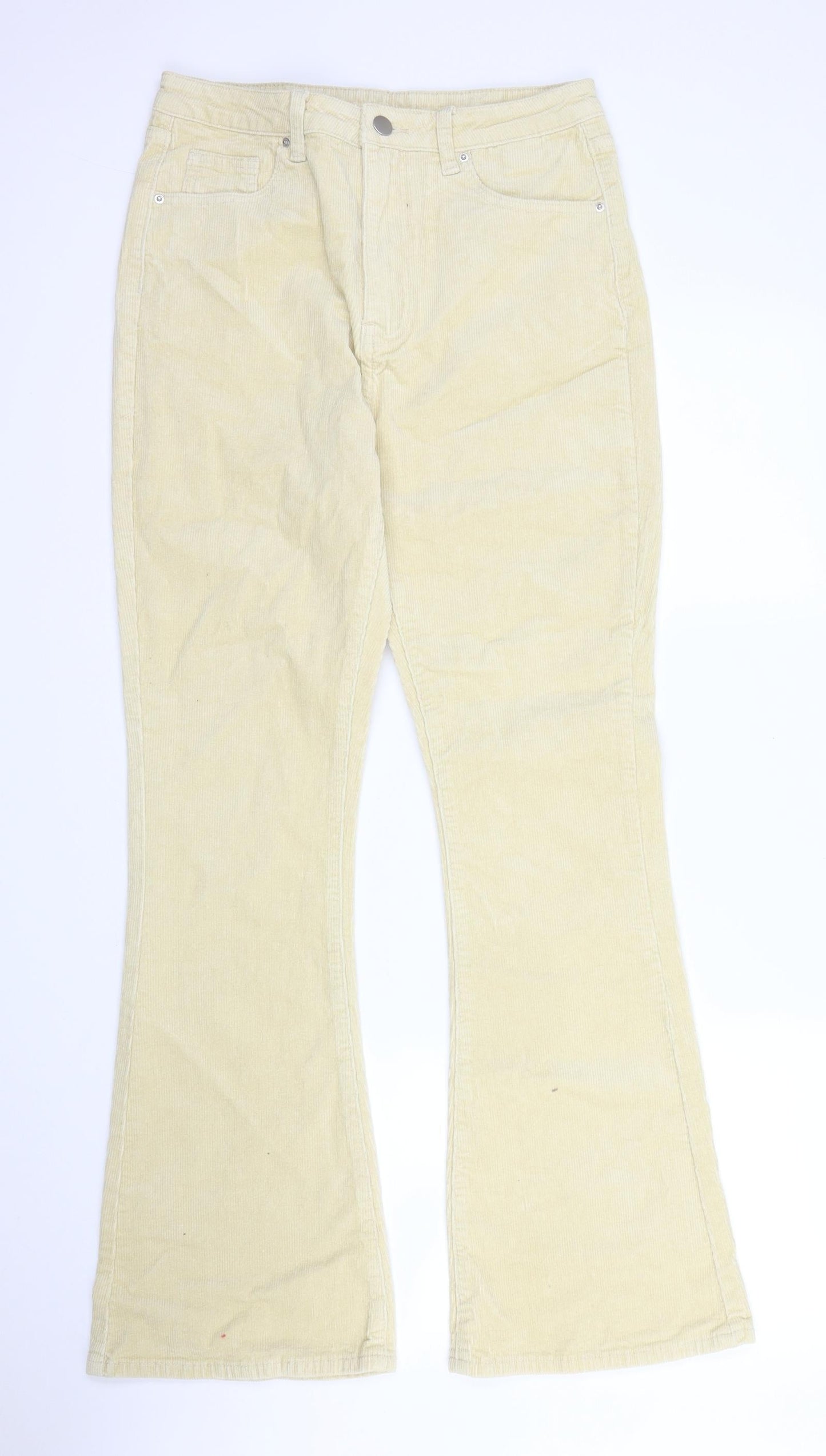 SheIn Womens Beige  Cotton Bootcut Jeans Size L L29 in Regular Zip