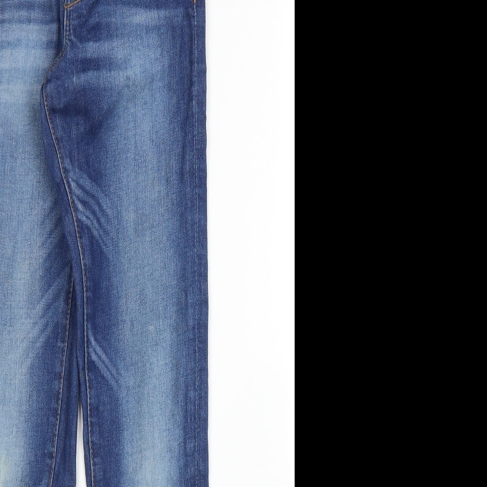 Zara Girls Blue  Cotton Skinny Jeans Size 9 Months L24 in Regular Zip