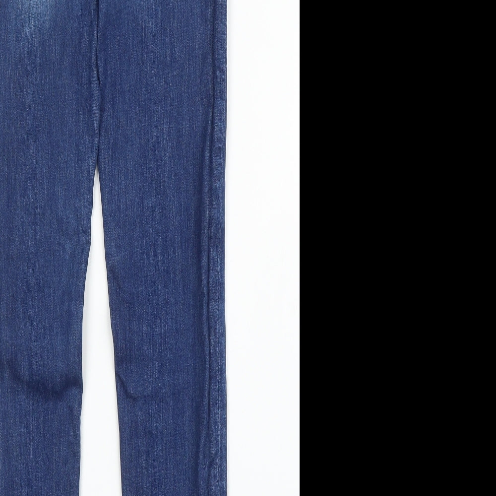 Zara Girls Blue  Cotton Skinny Jeans Size 9 Months L24 in Regular Zip