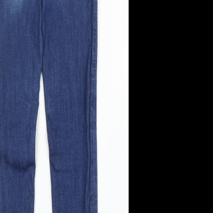 Zara Girls Blue  Cotton Skinny Jeans Size 9 Months L24 in Regular Zip