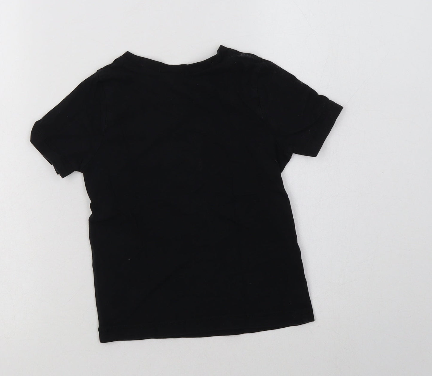 George Boys Black  Cotton Basic T-Shirt Size 3-4 Years Crew Neck  - Football