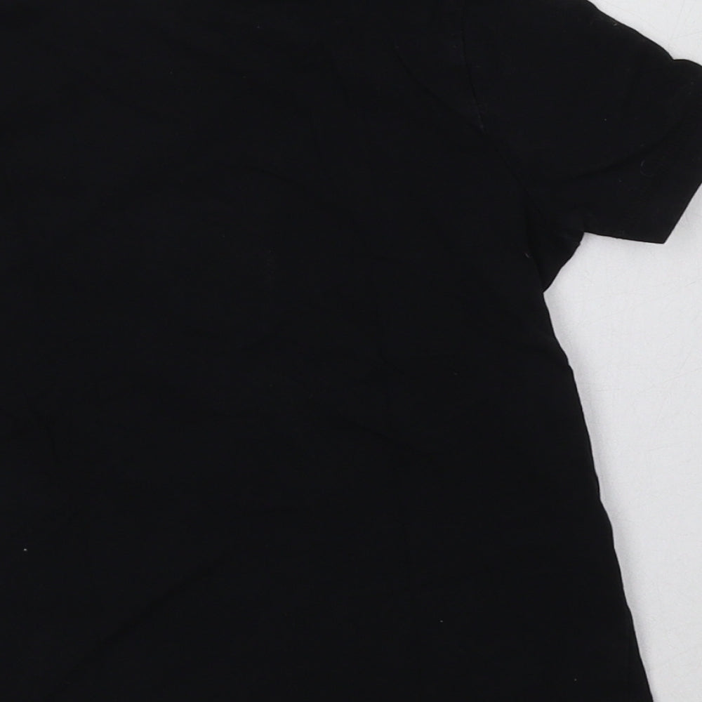 George Boys Black  Cotton Basic T-Shirt Size 3-4 Years Crew Neck  - Football