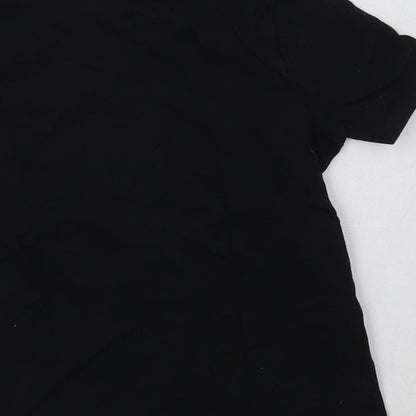 George Boys Black  Cotton Basic T-Shirt Size 3-4 Years Crew Neck  - Football