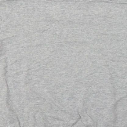 Laura As Womens Grey Round Neck  Cotton Pullover Jumper Size 16