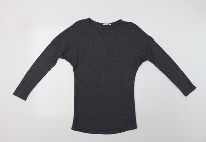 George Womens Grey Crew Neck  Viscose Pullover Jumper Size S