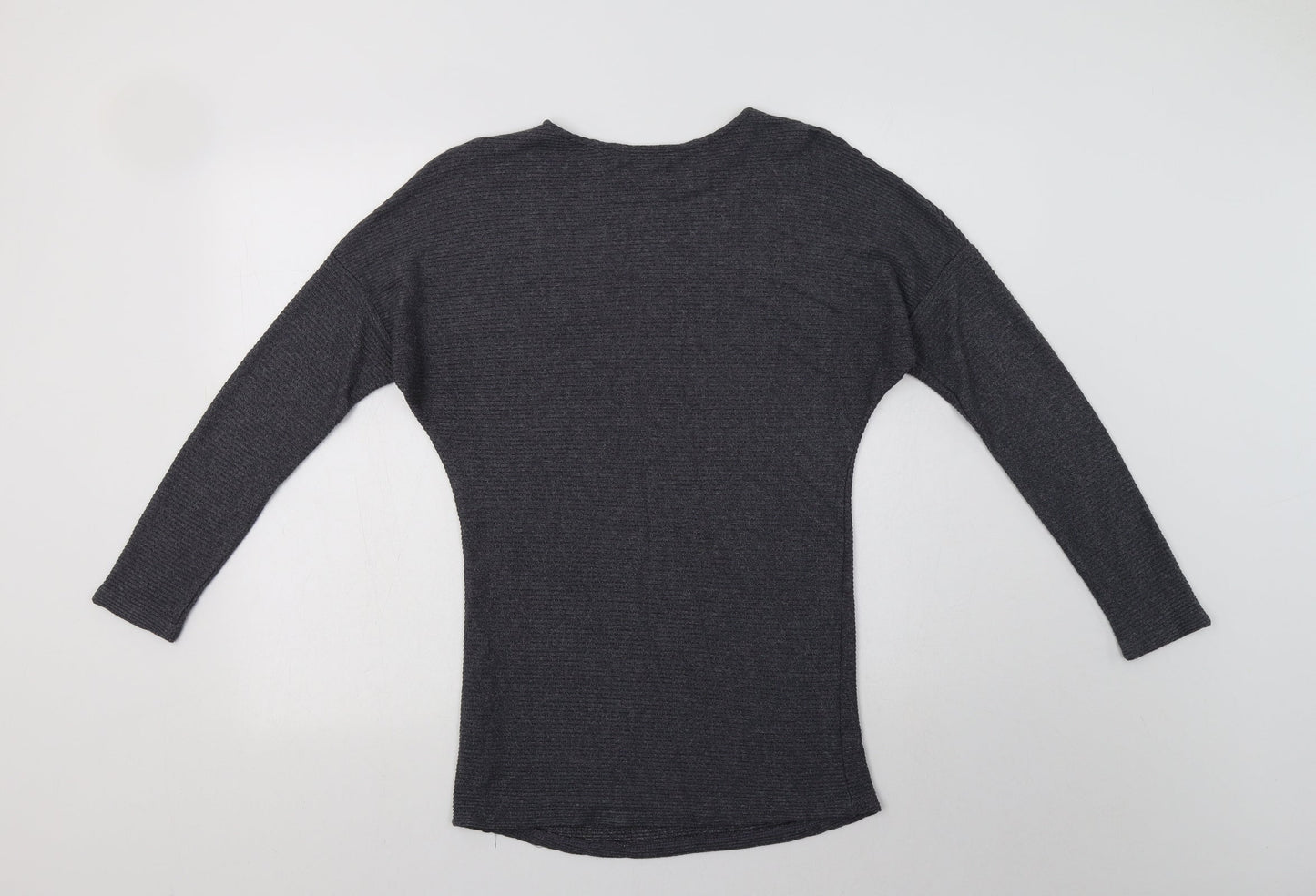 George Womens Grey Crew Neck  Viscose Pullover Jumper Size S