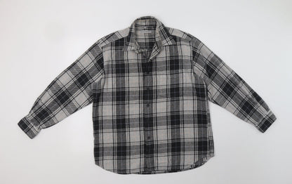 Mens UK Size M Le Frog Grey  Button-Up Long Sleeve Casual Shirt