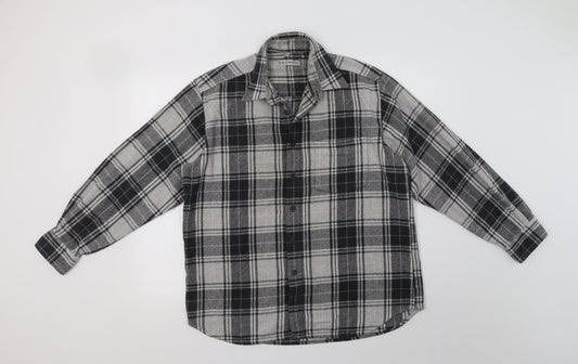Mens UK Size M Le Frog Grey  Button-Up Long Sleeve Casual Shirt