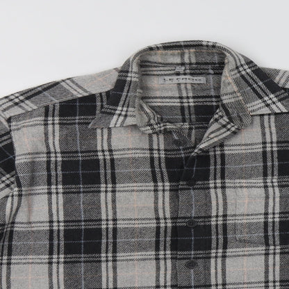 Mens UK Size M Le Frog Grey  Button-Up Long Sleeve Casual Shirt