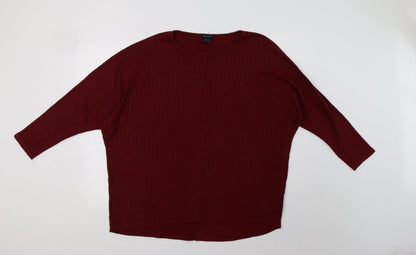 Womens UK Size L New Look Red Pullover Jumper