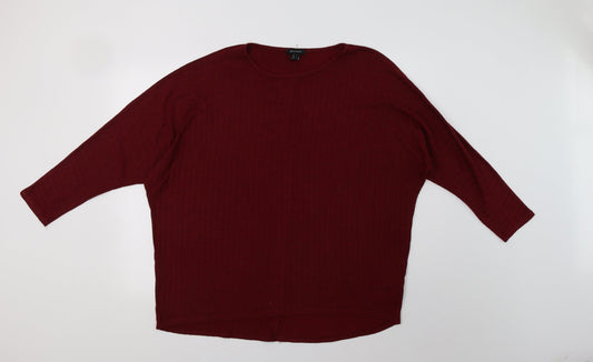 Womens UK Size L New Look Red Pullover Jumper