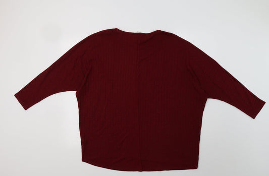 Womens UK Size L New Look Red Pullover Jumper