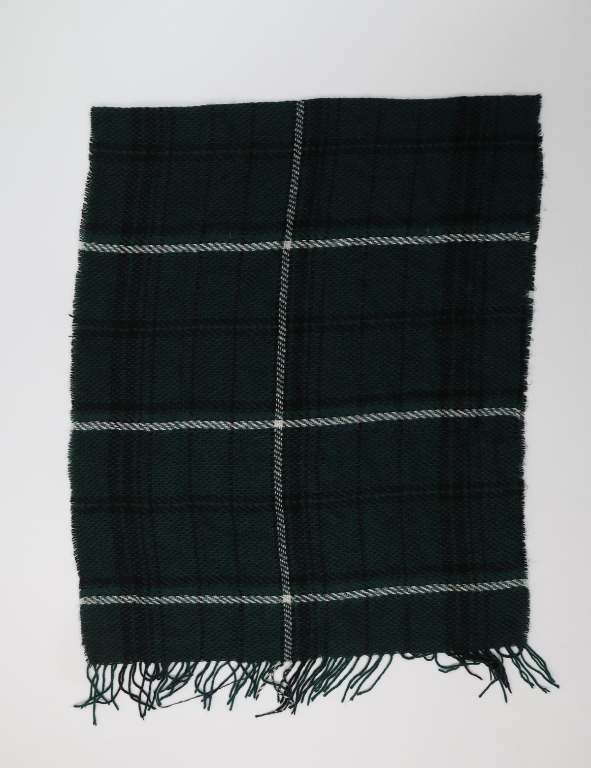 Additional front view of M&Co women’s green check acrylic shawl/wrap