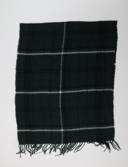 Additional front view of M&Co women’s green check acrylic shawl/wrap