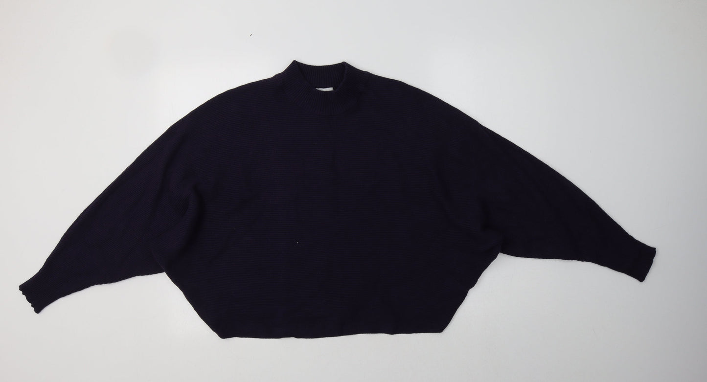 Apricot Womens Purple Mock Neck  Viscose Pullover Jumper Size 14