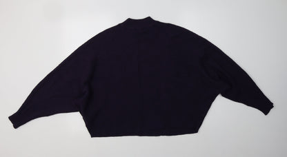 Apricot Womens Purple Mock Neck  Viscose Pullover Jumper Size 14