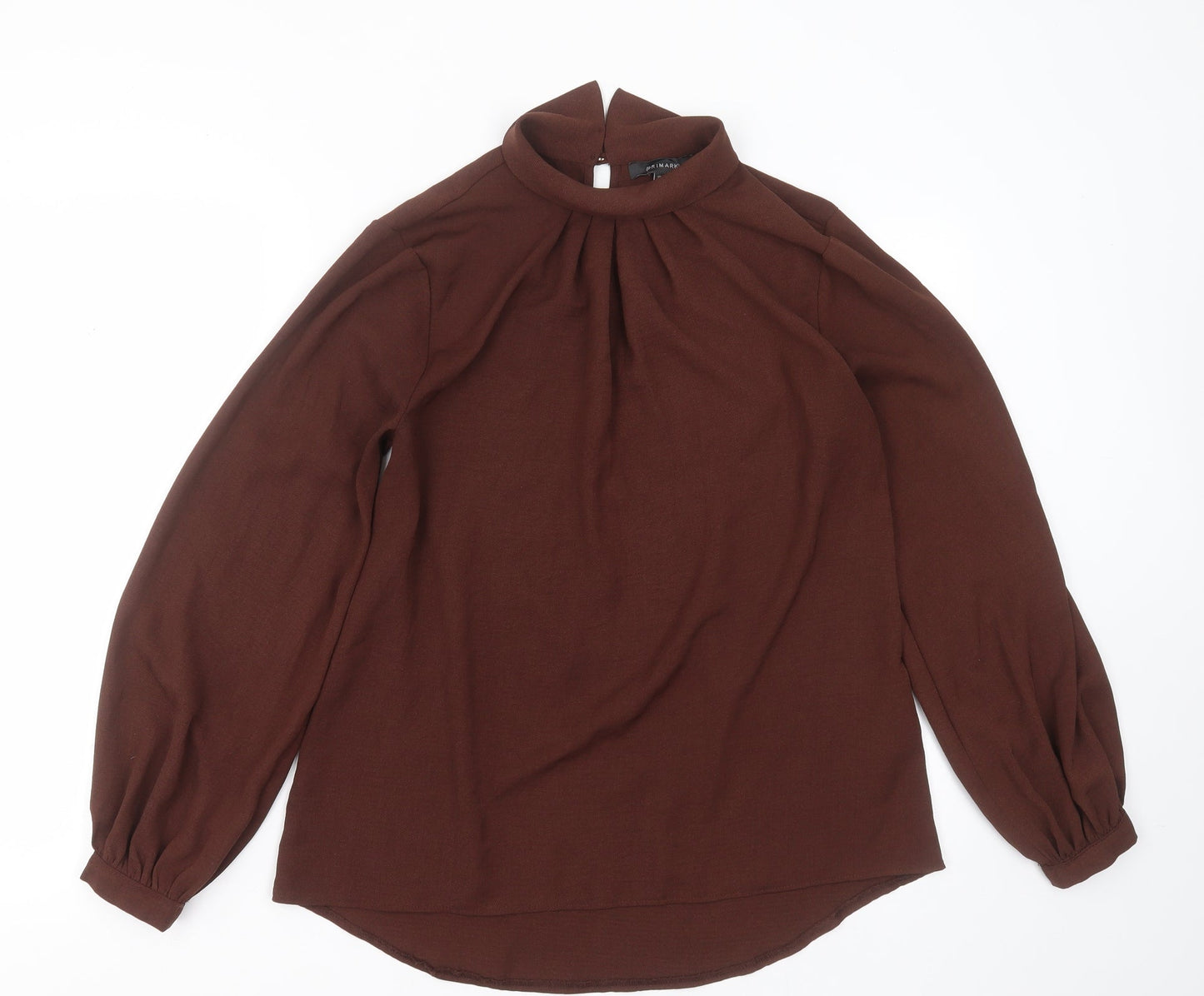 Primark Womens Brown  Polyester Basic Blouse Size 8 Collared