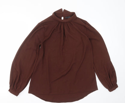Primark Womens Brown  Polyester Basic Blouse Size 8 Collared