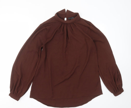Primark Womens Brown  Polyester Basic Blouse Size 8 Collared