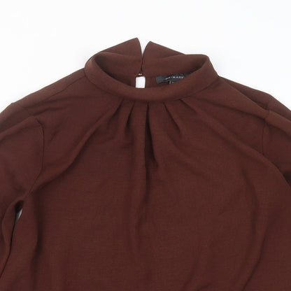 Primark Womens Brown  Polyester Basic Blouse Size 8 Collared