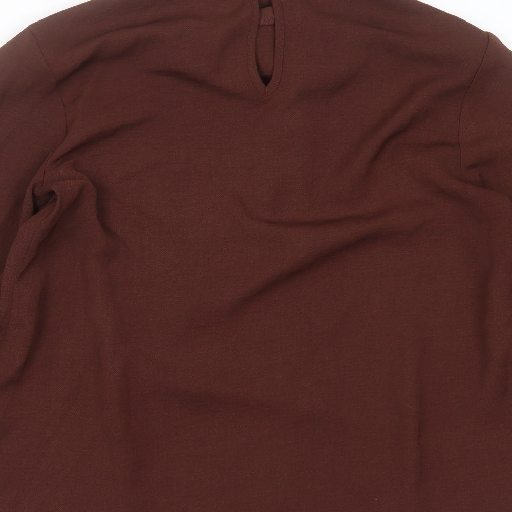 Primark Womens Brown  Polyester Basic Blouse Size 8 Collared
