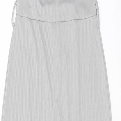 Boohoo Womens Grey Striped Polyester Jumpsuit One-Piece Size 4 L20 in