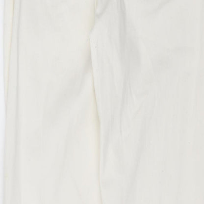 Monsoon Womens White  Cotton Skinny Jeans Size 12 L30 in Slim Zip