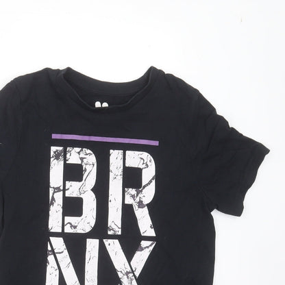 Very Boys Black  Cotton Basic T-Shirt Size 8 Years Round Neck  - BRNX