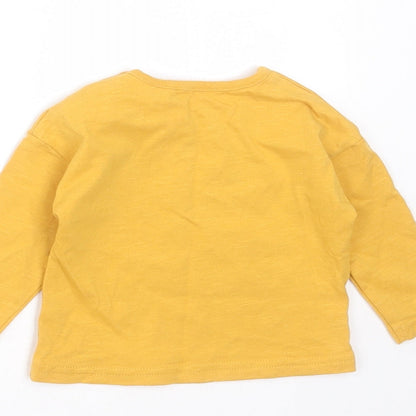 TU Baby Yellow  Cotton Basic T-Shirt Size 0-3 Months Round Neck  - mamas little sunshine