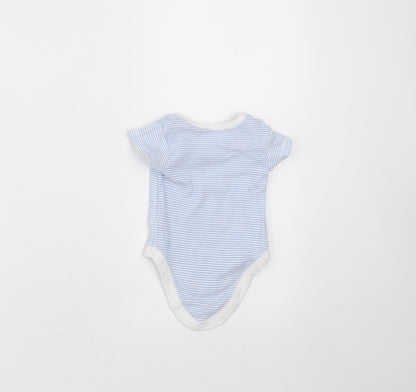 Nutmeg Baby Blue Striped Cotton Babygrow One-Piece Size Newborn