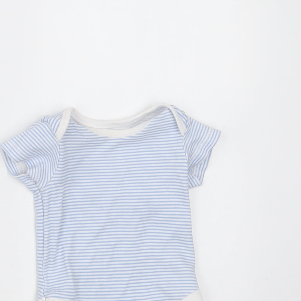 Nutmeg Baby Blue Striped Cotton Babygrow One-Piece Size Newborn
