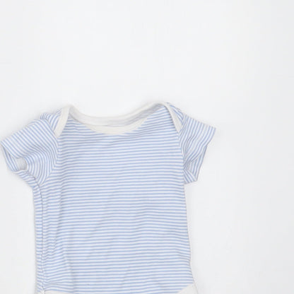 Nutmeg Baby Blue Striped Cotton Babygrow One-Piece Size Newborn