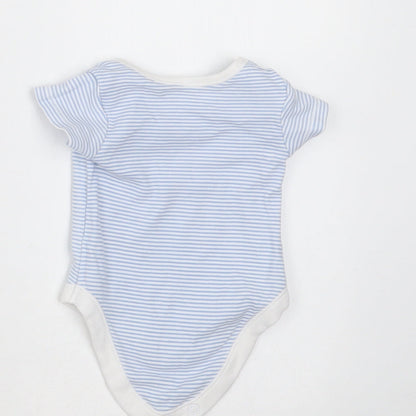 Nutmeg Baby Blue Striped Cotton Babygrow One-Piece Size Newborn