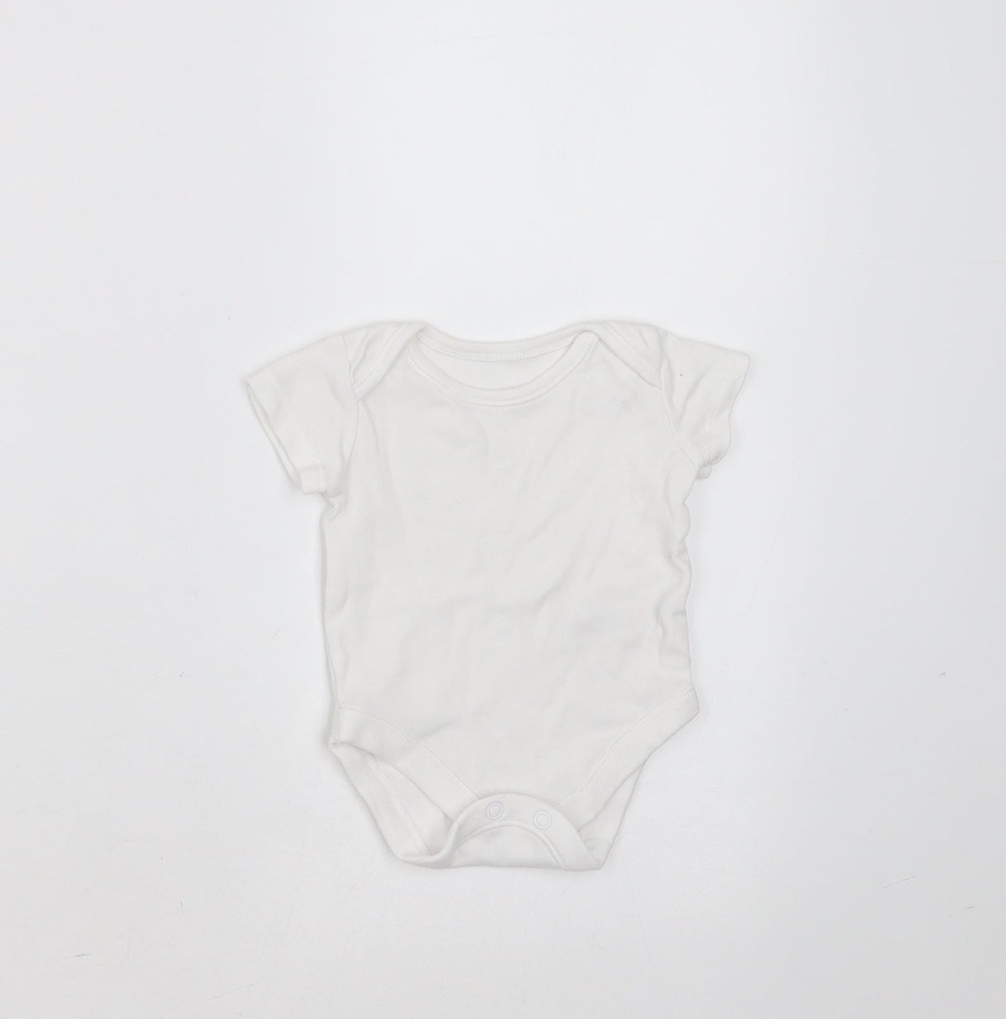 Nutmeg Baby White  Cotton Babygrow One-Piece Size Newborn