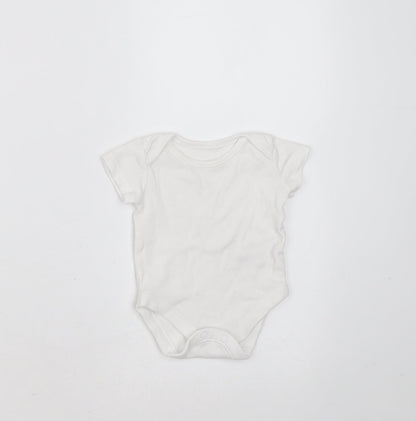 Nutmeg Baby White  Cotton Babygrow One-Piece Size Newborn