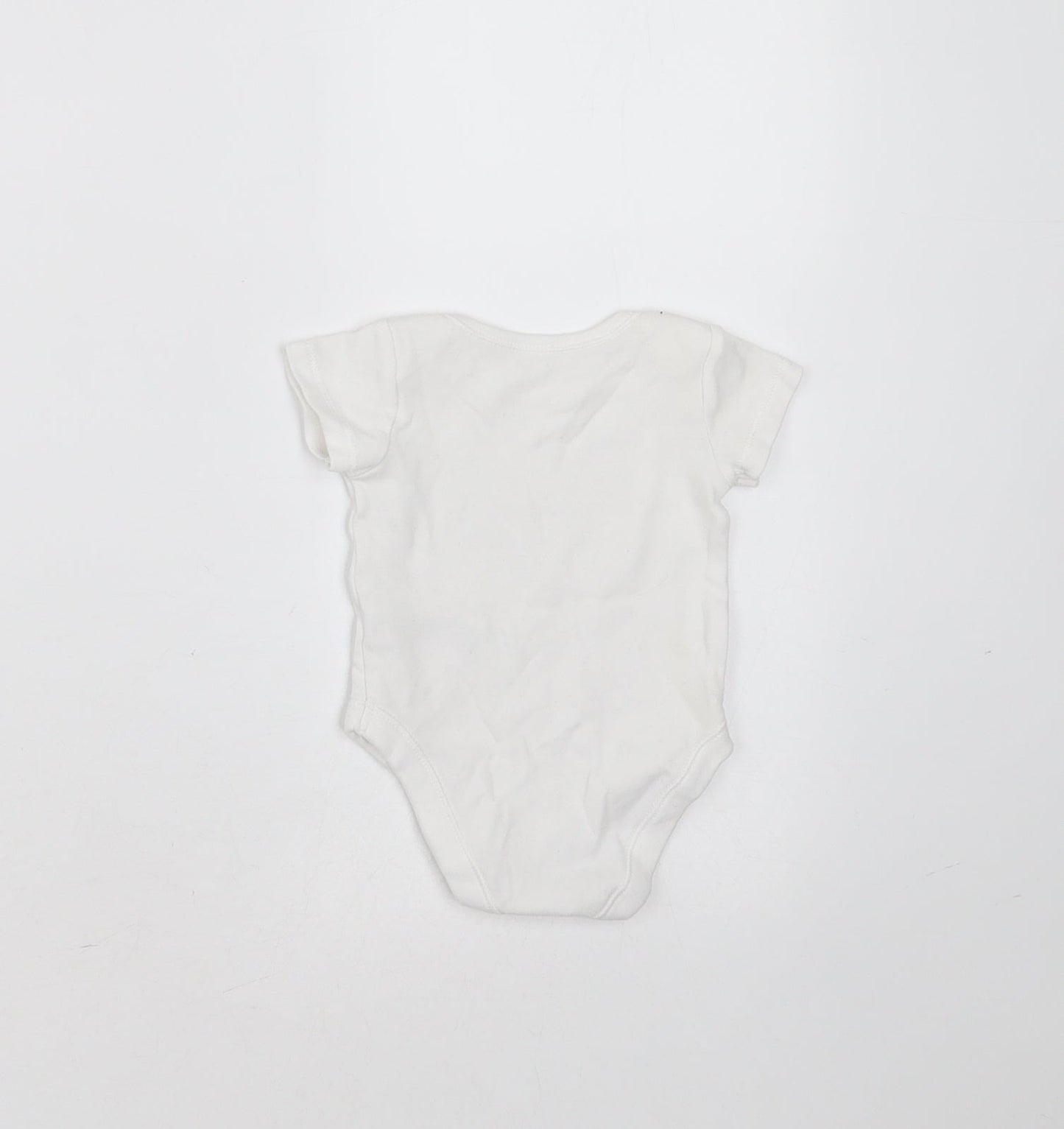 Nutmeg Baby White  Cotton Babygrow One-Piece Size Newborn