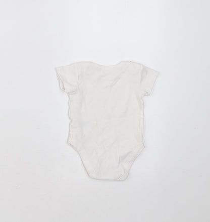 Nutmeg Baby White  Cotton Babygrow One-Piece Size Newborn