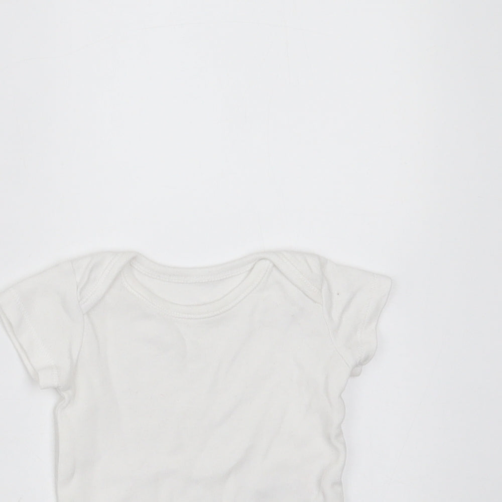 Nutmeg Baby White  Cotton Babygrow One-Piece Size Newborn