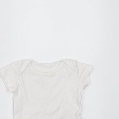 Nutmeg Baby White  Cotton Babygrow One-Piece Size Newborn