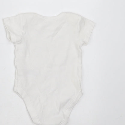 Nutmeg Baby White  Cotton Babygrow One-Piece Size Newborn