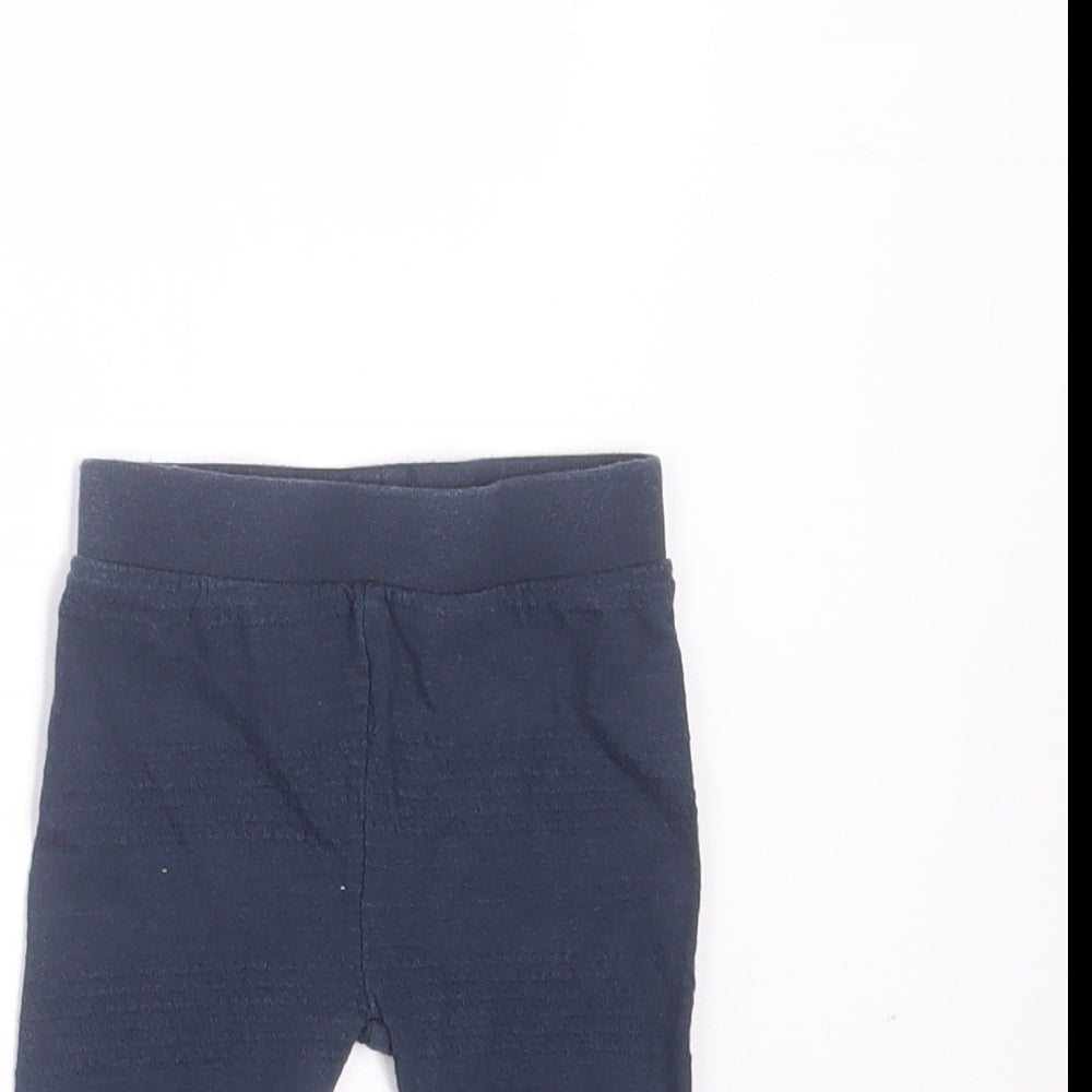 River Island Girls Blue Striped Cotton  Trousers Size Newborn