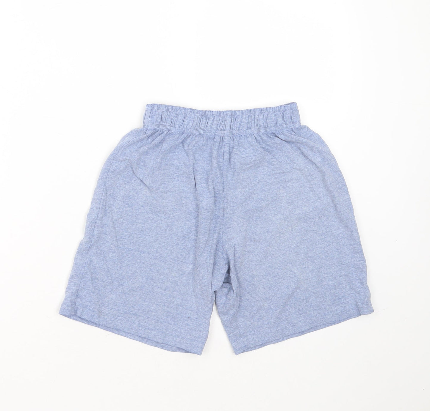Marks and Spencer Girls Blue Solid Cotton  Sleep Shorts Size 8-9 Years